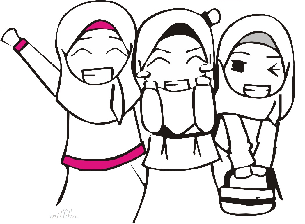 Gambar Kartun Muslimah Tiga Orang Kantor Meme